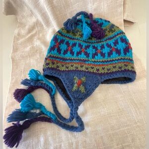 NEPAL HANDMADE EAR FLAPS 100% WOOL FLEECE LINED WINTER HAT